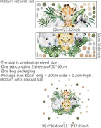 37.95x33.13 Inch Watercolor Jungle Animal Wall Decal Forest Animal Tiger Elephant Giraffe Zebra Wall Sticker Removable Safari Animal Wall Decal for Baby Nursery Playroom Bedroom Classroom Wall Decor