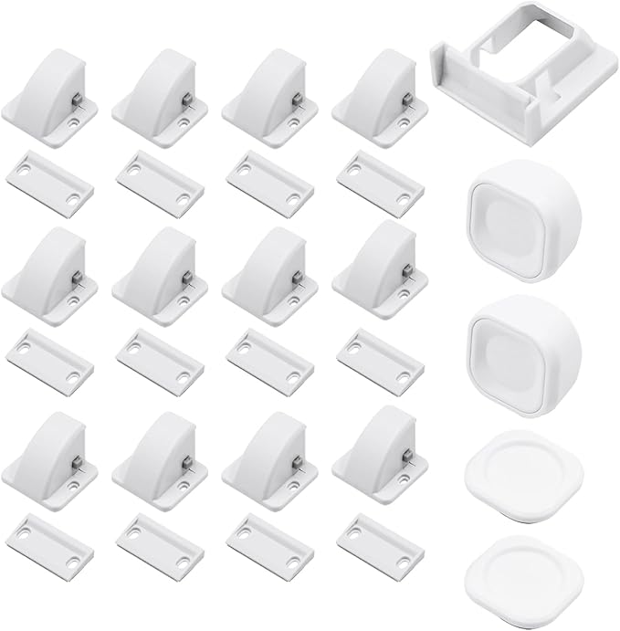 Magnetic Cabinet Locks for Baby Safety, Children Proof Cupboard Drawers Latches, Safe & Easy Install, Multi-Purpose Adhesive No Need for Screws or Tools(12 locks and 2 Keys)