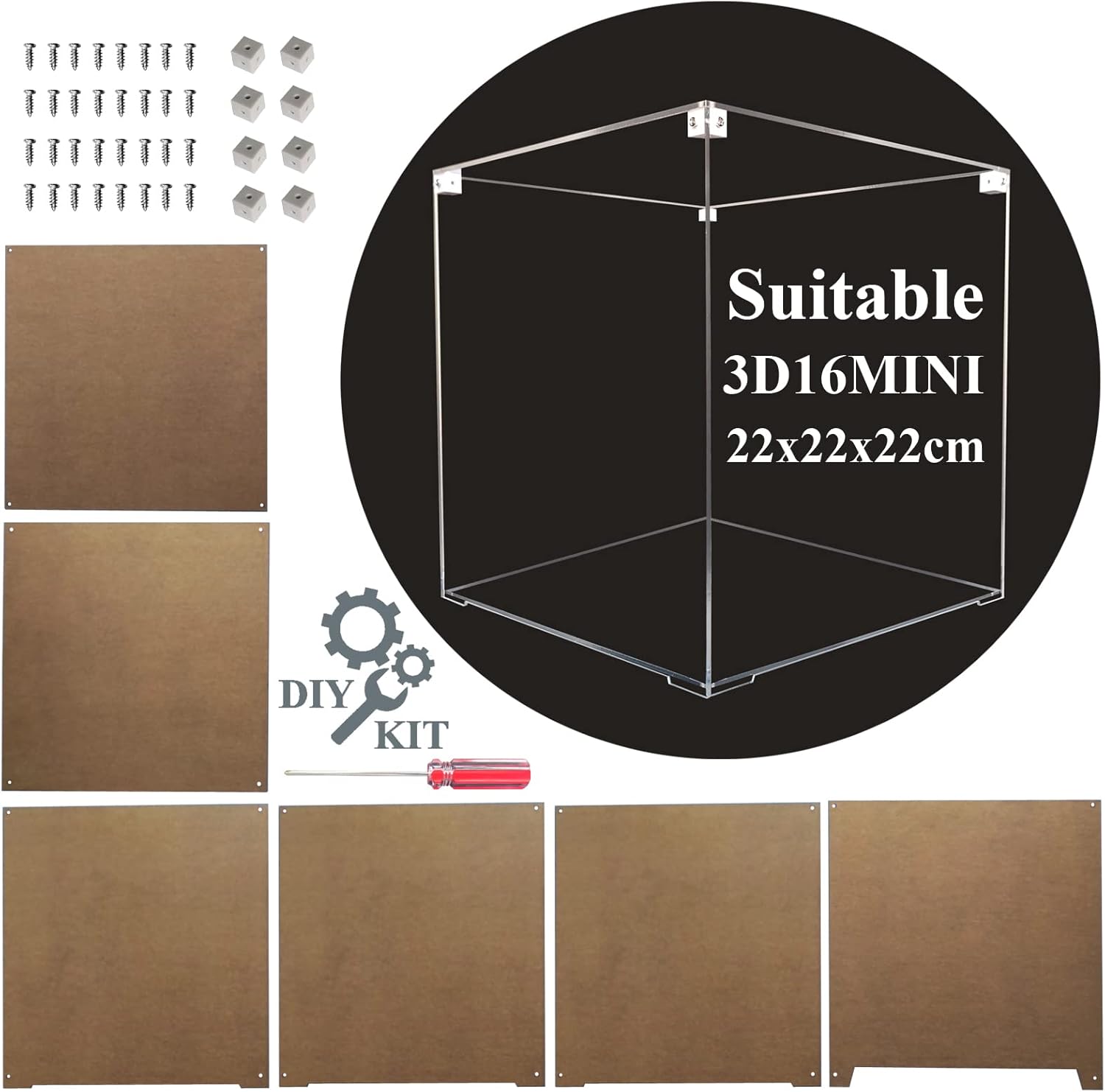 MINI 3D Led Cube DIY Electronics Kit Soldering Project Kit (3D16MINI-CASE-6PS)