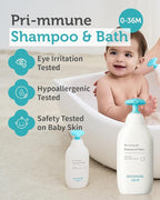 Pri-mmune Shampoo & Bath - Korean Baby Wash - Hypoallergenic Head to Toe Cleanser - Paraben-Free Formula For Sensitive Hair & Skin, 11.8 fl.oz. 2 Pack