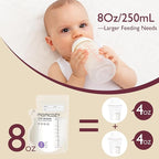 Momcozy Easy Pour Breastmilk Storage Bag, 8Oz, Temp-Sensing Color Change, 200 Count Milk Bag with Self Standing for Breastfeeding, No Leak Presterilized for Freezer, Recyclable & BPA Free