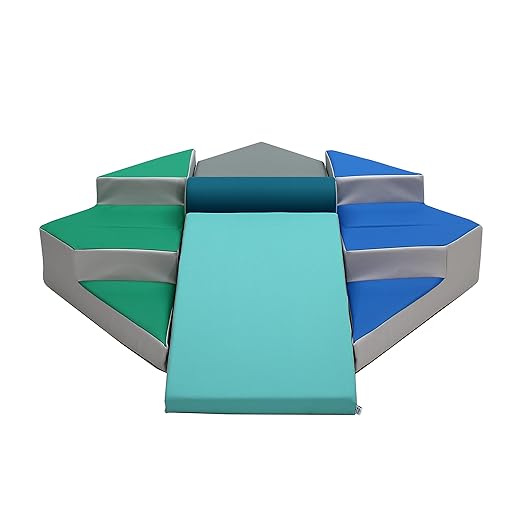 Factory Direct Partners 13383 SoftScape Step Up and Slide Corner Climber, Indoor Active Play Structure for Toddlers and Preschoolers (4-Piece) - Contemporary