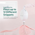 The Peanutshell Crib Mobile for Girls - Pink and White Musical Baby Crib Mobile with 12 Lullabies, Forest Baby Little Forest Nursery Decor