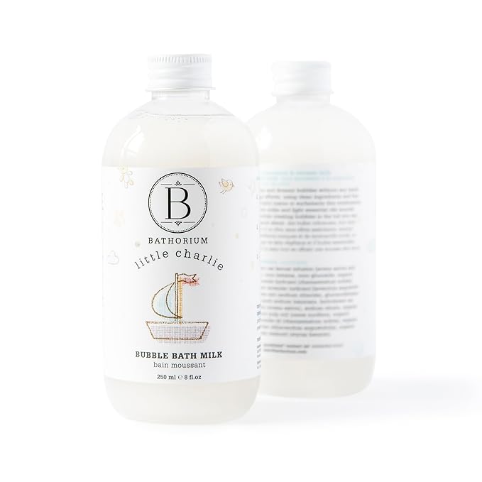 Bathorium Little Charlie Bubble Bath Milk, Gentle & Nourishing for Babies, Enriched with Coconut Milk & Oatmeal, Safe for Sensitive Skin, 8 fl.oz