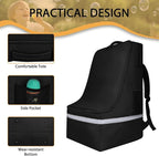 Car Seat Travel Bag for Airplane,Infant Seat Travel Bag with Shoulder Strap,Padded Car Seats Backpack with Reflective Stripes,Large Carseat Carrier Bag Travel Car Seat Cover, Black