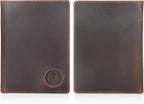 Polare Luxury RFID Blocking Leather Passport Holder Travel Wallet For Men and Women (Dark Brown with AirTag Slot)