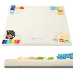 Baby Play Mat, Unique Crawling Mats with 4 Sensory Development Zones for Motor Skills, 50''x50'' Playpen Mats with Non-Slip Cushioned that Fits Nicely Into Any Playroom, Beige