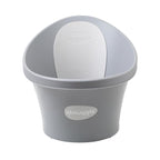 Shnuggle Newborn Baby Bath | Built in Support Bump and Soft Backrest | Suitable from Newborn | Bath Seat Support Includes Plug | Pebble Grey
