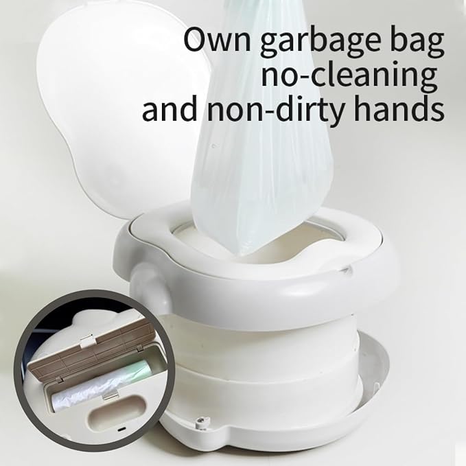 CoocooBaby Portable potty seat for toddler travel, Portable toilet for kids with Potty Liners, Travel Bag, Foldable Car Potty for Toddler (Owl)