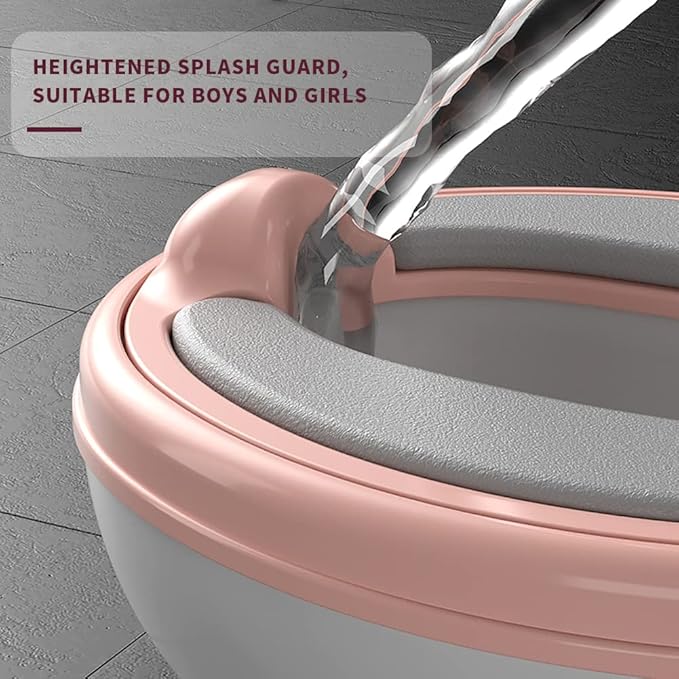 Potty Training Toilet, Realistic Potty Training Seat, Toddler Potty Chair with Soft Seat, Removable Potty Pot, Toilet Tissue Dispenser and Splash Guard, Non-Slip for Toddler& Baby&Kids White, Pink