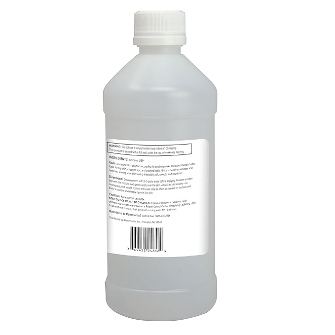 A+Health Pure Glycerin, Softens and Moisturizes Dry Skin, Vegetable Based, Paraben, Phthalate Free, Multi-Purpose, 99.5% Anhydrous, Made in USA, 16 fl oz