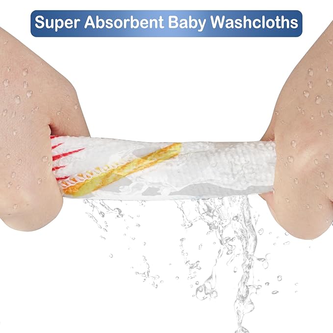softan Baby Washcloths, 24Pack Baby Wash Cloths Extra Soft & Ultra Absorbent, Baby Towels Face Towel Unisex for Boys Girls Face & Body, Washclothes Gentle on Sensitive Skin, 9''x 9''Blue Planet