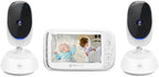 Motorola Nursery VM75 2-Camera Video Baby Monitor, 1000ft Range no WiFi 2.4 GHz Wireless, 5" Screen, 2-Way Audio, Pan/Tilt/Zoom, Room Temp, Lullabies, Night Vision (Renewed)