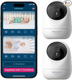 Babysense 2Peek Video Baby Monitor, WiFi Security Camera with Auto Tracking (2Pcs), 3MP Super HD, Intelligent Motion & Sound Detection, Night Vision, Private Hidden Lens Mode, Supports SD Card