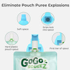 Soft Sip Food Pouch Topper - BPA Free Silicone Food Pouch Tops for Baby Prevent Spills, Food Grade Toddler Pouch Lids Protects Childs Mouth, 4 Pack Bundle (Blue, Green, Yellow, Orange)