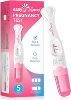 Easy@Home Pregnancy Test Sticks: 5 Count - Reliable and Early Detection Pregnancy Sticks - Precise Results in Minutes - Easy to Use at Home Urine Pregnancy Tests with Curved Handle