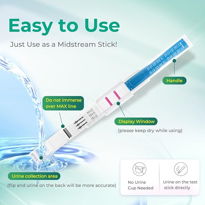 DAVID Pregnancy Test 16 Counts HCG Midstream Tests Early Detection, 6 Days Earlier Than The Missed Period, 6 Lightweight Pregnancy Tests and 10 Pregnancy Tests Strips