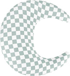 SWESEN Muslin Nursing Pillow Cover, Soft Removable Cover for Breastfeeding Pillows, Pillow Slipcover for Baby Boys and Girls, Comfortable & Breathable, Green Plaid, (Only Cover)