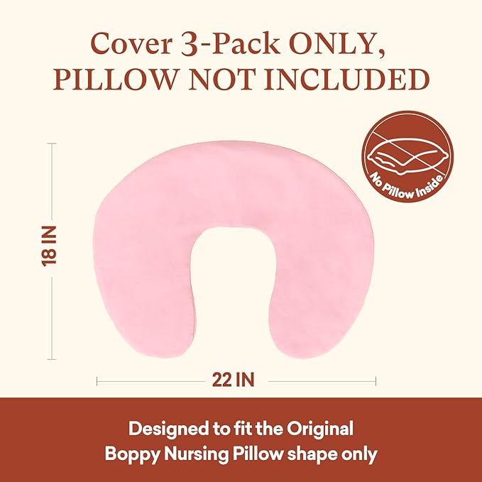 3-Pack Nursing Pillow Cover ONLY Compatible with Boppy Nursing Pillow, Soft Covers for Breastfeeding Pillows
