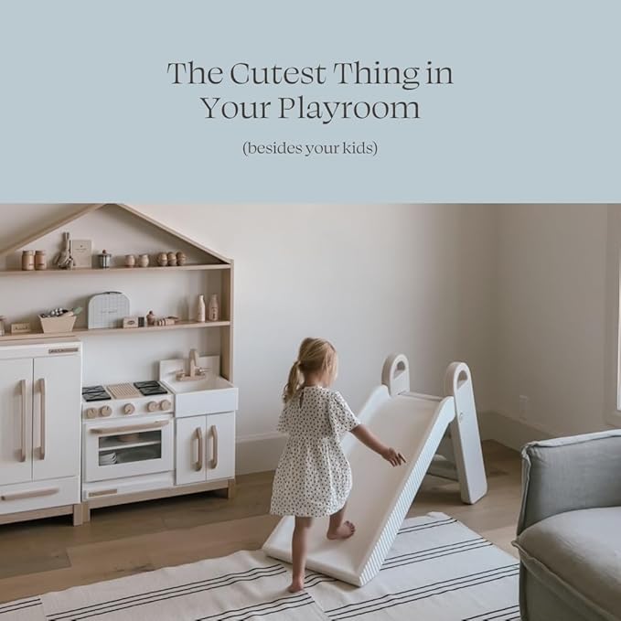 PLAYSMOL Slope Slide for Kids, Indoor/Outdoor Toddler Slide with Handles, Foldable for Easy Storage, Freestanding Playground Toy for Ages 3+