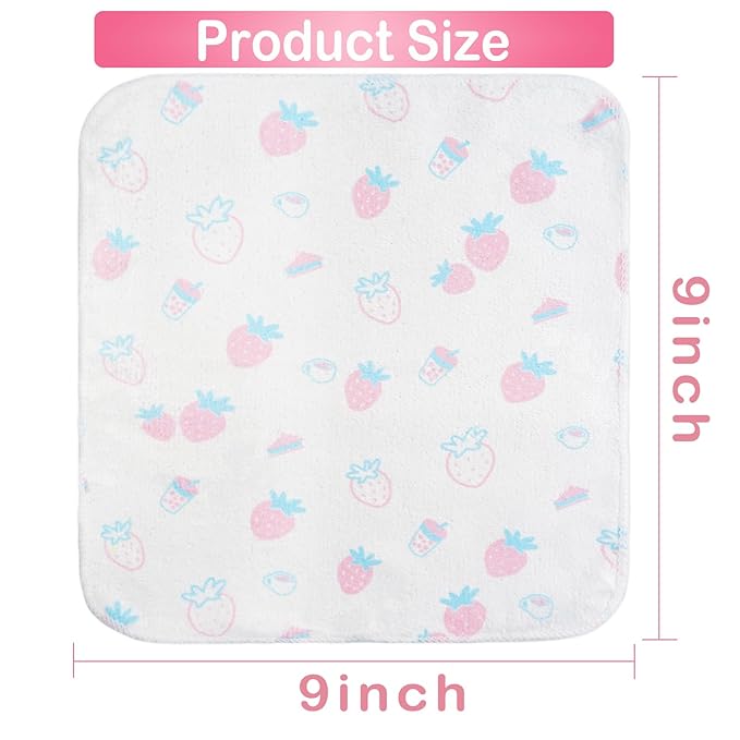 softan Baby Washcloths, 24Pack Baby Wash Cloths Extra Soft & Ultra Absorbent, Baby Towels Face Towel Unisex for Boys Girls Face & Body, Washclothes Gentle on Sensitive Skin, 9''x 9'' Strawberries
