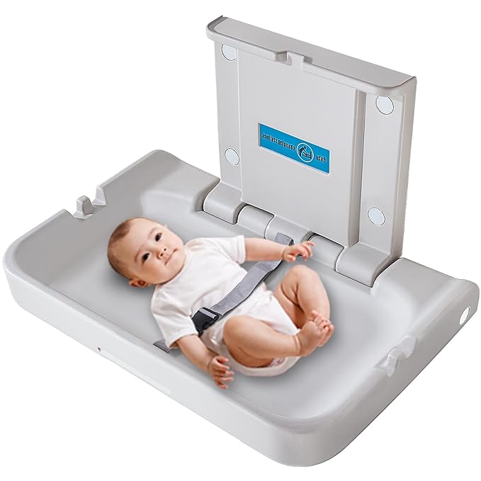 Baby Changing Station,Wall Mounted Diaper Changing Tables Fold Up Changer Station Commercial Malls/Hotels/Airports