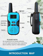 2Pcs Walkie Talkies for Kids Toys: Outdoor Toys for 3 4 5 6 7 8 9 10 11 12 Year Old Boys Girls Walkie Talkie Birthday Gifts - Long Range Camping Backyard Wakie-Talkies Party Favors Walky Talky