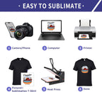 Polyester Adult T-Shirts for Sublimation, 6 Pack, White, Crew Neck, Short Sleeve