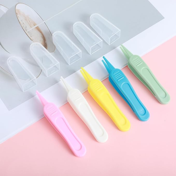 5 Pcs Nose Cleaning Tweezers, 5 Colors Baby Booger Picker with Round Head Effective Nose Picker Baby Ear Noses Navel Cleaner Clip for Babys Care