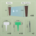 102 PCS Hydroponic Seeds Pods Kit for Indoor Hydroponic Systems,Seed Starter Pods Kit with 80 Pack Grow Sponge,20 Plant Labels and 2 Tweezers