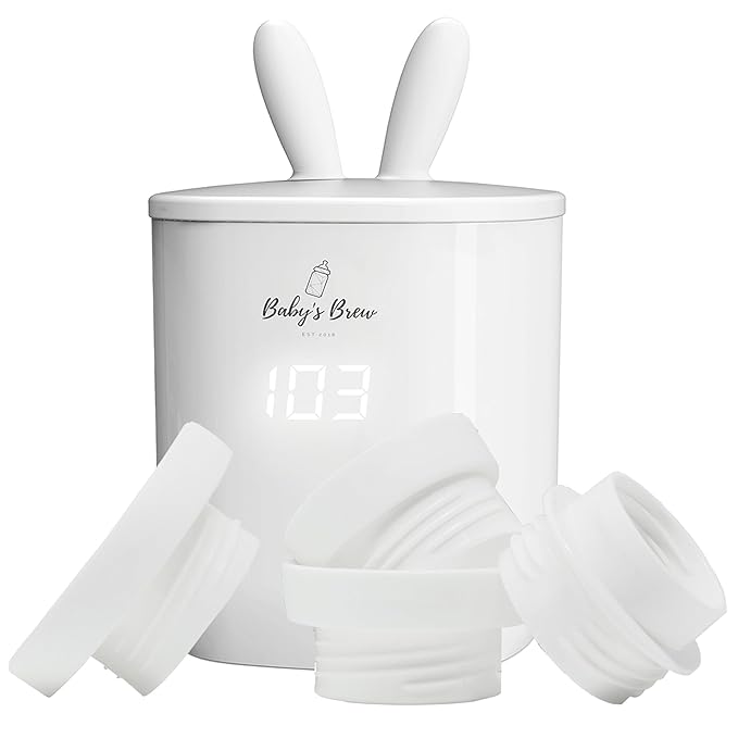 The Baby’s Brew 3.0 Portable Bottle Warmer Adapter Set, Breastmilk, Formula & Water Warmer, Smart Sensor Technology, Leak-Proof, Travel-Friendly, BPA-Free, | Single Warmer with 4 Adapters