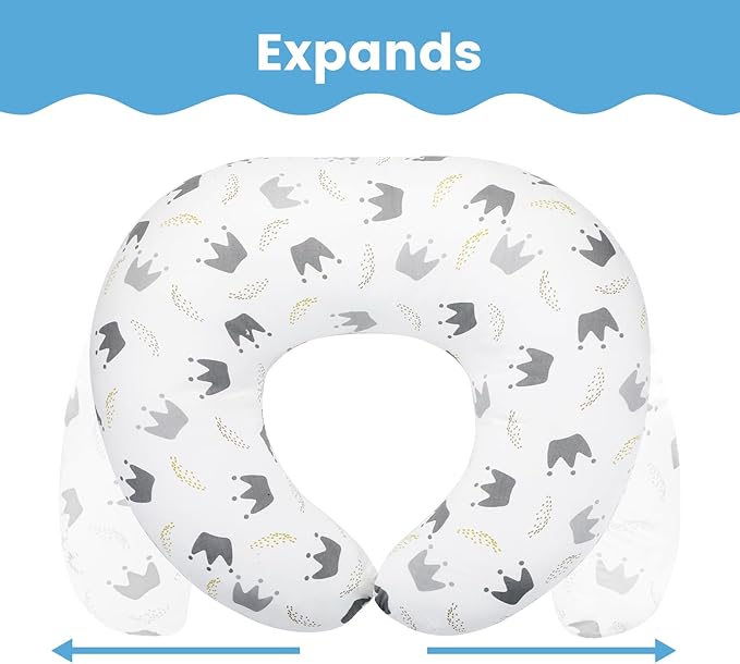 babyboat Nursing Pillow for Breastfeeding Breathable Breast Feeding Pillow with Removable Cover White Feeding Pillow for Tummy Time and Bottle