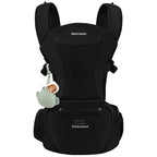 Bebamour Baby Carrier with Hip Seat,All-Position Breathable Mesh Hip Seat & Carrier 0-36Months with Head Hood, 3 PCS Teething Pads, Waist Extender,Storage Bag & Pacifier Case(Black)