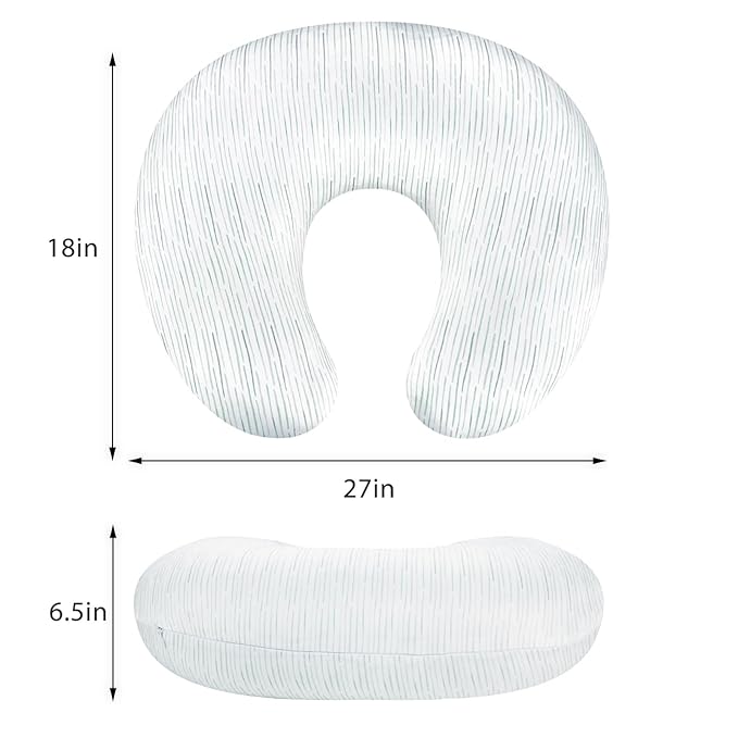 Pea Pod Nursing Pillow Cover Striped Breastfeeding Pillow Slipcover for Moms Soft Breathable Organic Knit Fabric Newborn Infant Feeding Pillow Covers for Baby Girl Boy
