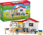 Schleich Farm World - 43 PC Veterinarian Set for Kids - Pet Veterinary Playset has Office, Vet Figurine, Horse, Dog, Cat Animal Toy and Accessories - Educational Toys for Children and Toddlers Ages 3+
