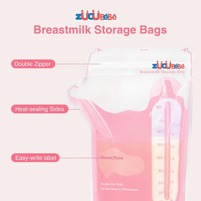 Breastmilk Storage Bags(180 Count)，8oz Milk Storage Bags for Breastfeeding，BPA Free with Easy Pour Spout, Self Standing, for Refrigeration and Freezing