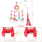 Mini Tudou Baby Musical Mobile Crib Toys with Projector and Light, Timing Function, Remote Control Baby Cot Mobile with Take Along Music Box and Rattles, Present for Newborn Babies Boys Girls