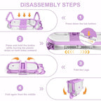TPN Collapsible Baby Bathtub, Baby Bath Tub with Soft Cushion & Real-Time Thermometer, Baby Bathtub Infant to Toddler Tub (0-36 Months), Portable Travel Baby Tubs for Newborns (Lavender)