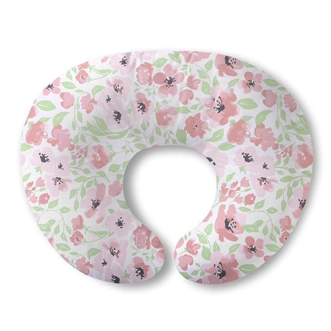Plushii Nursing Pillow for Breastfeeding, Ergonimic Support Breastfeeding Pillow for Breast Feeding and Bottle Feeding, Breathable Feeding Pillow for Mom and Baby, Pink Bloom