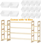 SpaceAid Toy Storage Organizer with 6 Shelves and 16 Bins, Toy Organizers Storage Bookshelf, Kids Bin Shelf Toys Box Bookcase for Bedroom Playroom Organization Room Decor, White