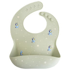 mushie x Bluey Silicone Baby Bib | Adjustable Fit Waterproof Bibs (Bluey Sage)