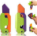 2 Pieces 3D Printing Fidget Knife Toy Carrot Toy Knife for Anxiety Stress Fidget Toys Sensory Toys Anxiety Stress Relief Toy Perfect for ADHD, ADD and Autism Purple and Purplee Knife Toy
