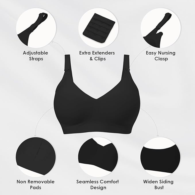 As Fairy Seamless Nursing Bras for Breastfeeding Soft Wireless Sleep Maternity Bralette Regular and Plus Size
