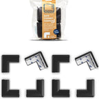 Roving Cove Slim-Fit Corner Protector for Baby Proofing (8 Small Corners), Soft Rubber Foam Furniture Corner Bumper Guards, 3M Adhesive Pre-Taped, Onyx Black