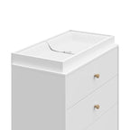 Storkcraft California 3-Drawer Chest with Removable Changing Topper (White with Driftwood) – GREENGUARD Gold Certified, Interlocking Drawer System, Pre-Installed Tracks, Easy Assembly