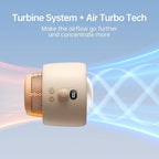 JISULIFE Stroller Fan Baby Large, Safe Bladeless for Crib, Desk, Portable Battery Rechargeable Cooling Fan with Air Turbo Tech, Night Light, Food-Grade Gift for Mom/Dad/Friend - Brown