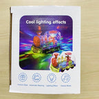 Kizeefun Light Up Train Toy for Toddlers: Transparent Gear Car Toy for Kids with Cool Light and Music Educational Crawling Toys for Baby Boys and Girls