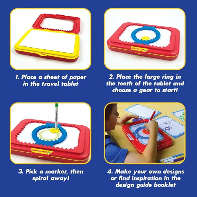 Spirograph Jr. — Jumbo Sized Gears Classic Retro Toy For Spiral Drawing Art Design Toy Kit for Smaller Hands — For Kids Ages 3 and Up