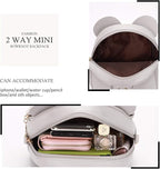 KL928 Girls Bowknot Polka Dot Cute Mini Backpack Small Daypacks Convertible Shoulder Bag Purse for Women