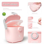 Termichy Baby Formula Dispenser, Portable Milk Powder Dispenser Container with Carry Handle and Scoop for Travel Outdoor Activities with Baby Infant, 8.8OZ, 0.55LB, 250g, 500ml (Pink)